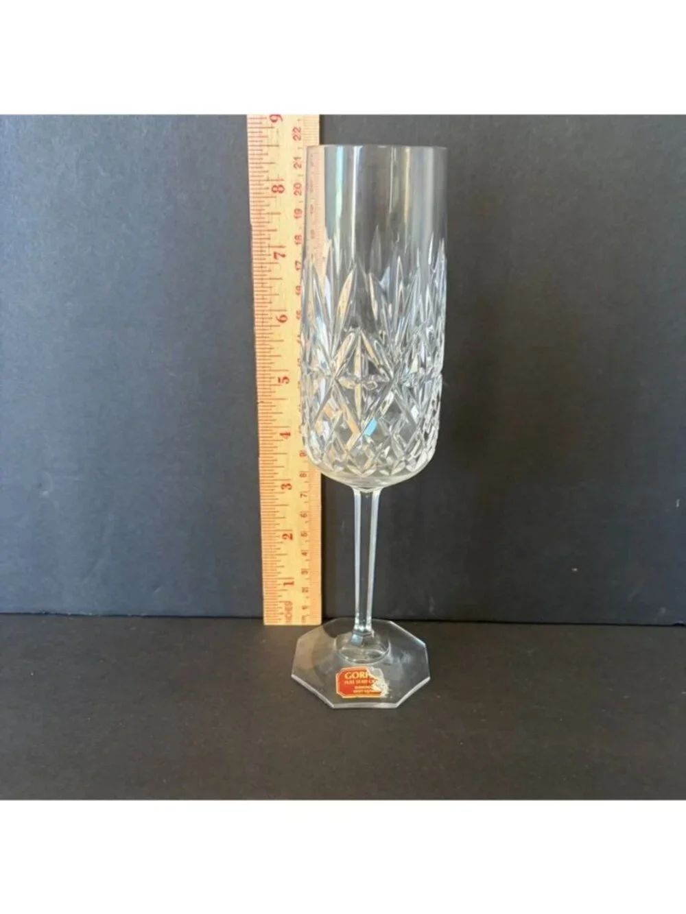 Set of 4 Vtg Gorham Lead Crystal Champagne Flutes Diamond Pattern West Germany